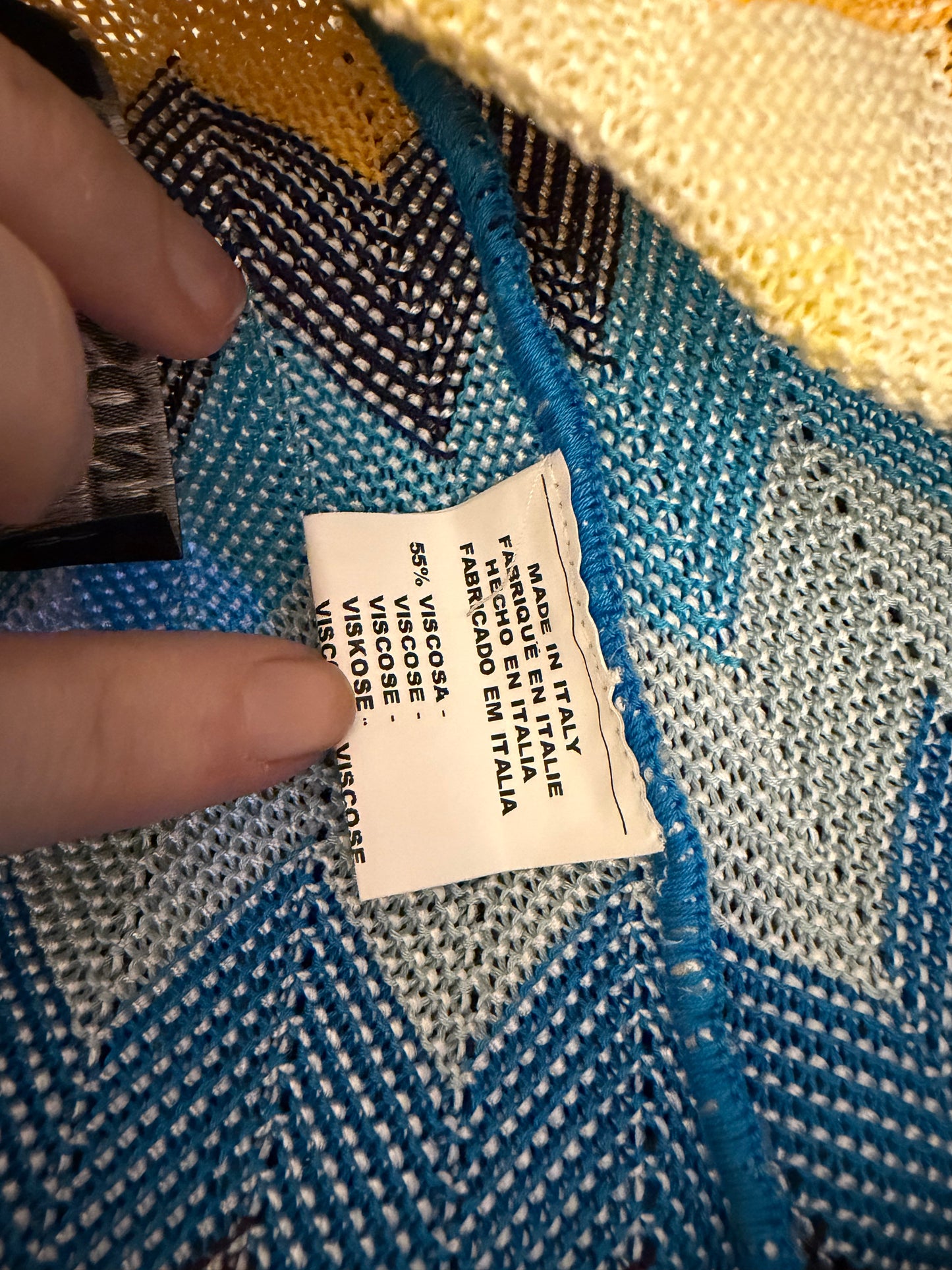 Iris Apfel's Vintage Missoni Knitted Yellow and Blue Pants