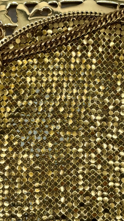 Vintage Whiting & Davis Gold Mesh Chainmail Fringe Bag