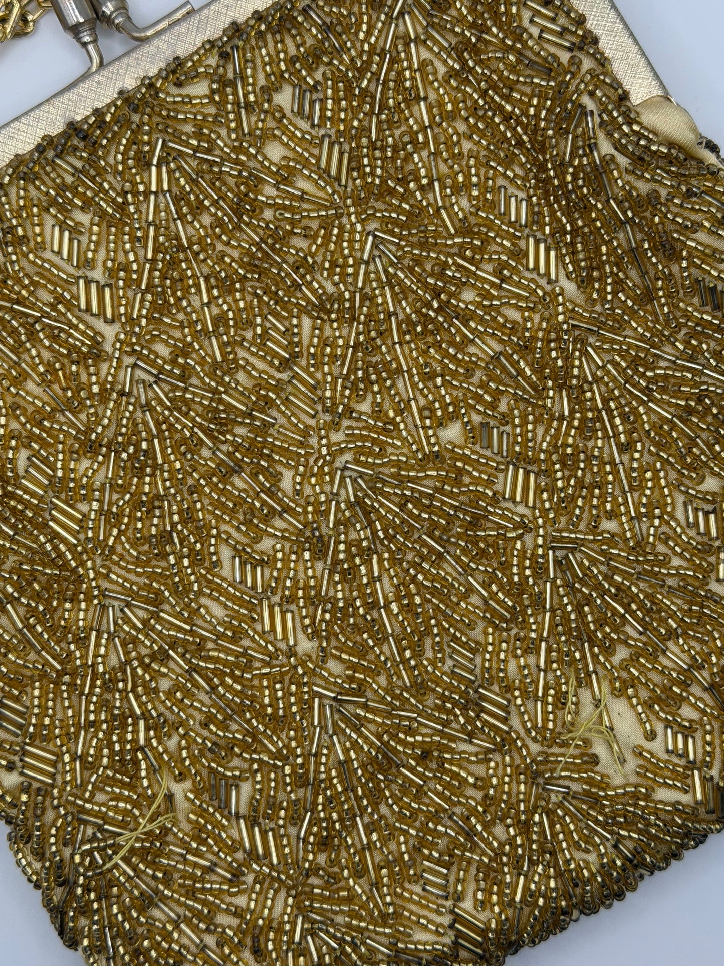 Vintage Golden Midcentury Beaded Frame Bag