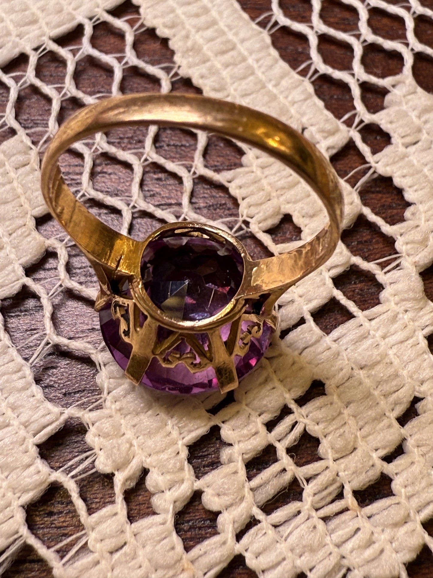 Antique 18K Solid Gold Art Deco 6.90ct Color Change Sapphire Ring