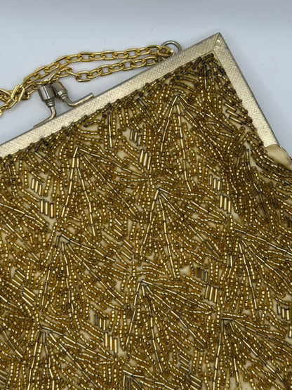 Vintage Golden Midcentury Beaded Frame Bag