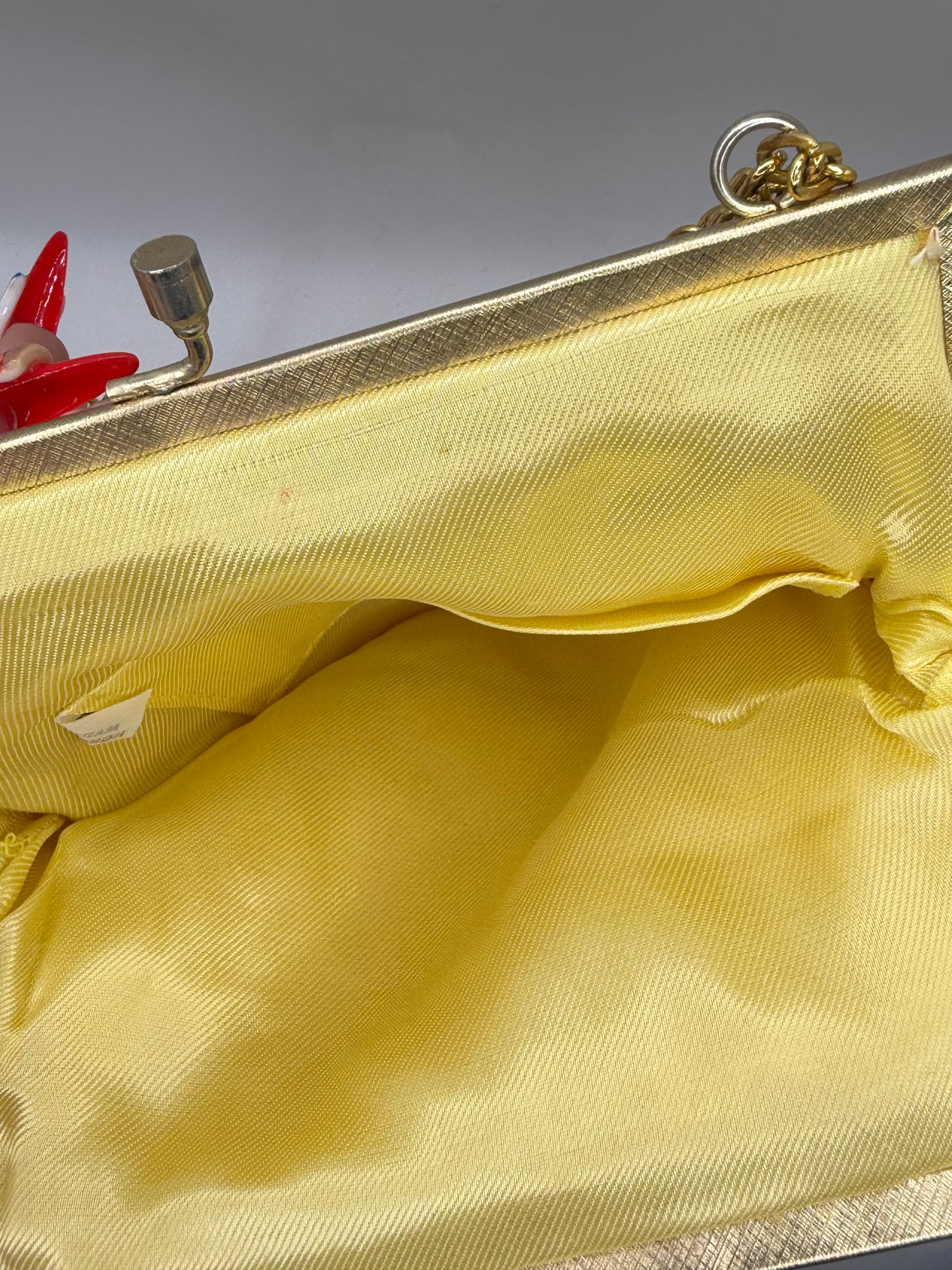 Vintage Golden Midcentury Beaded Frame Bag