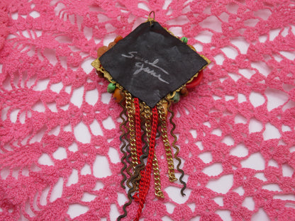 Vintage Sarah Jane Bakelite Collage Pendant Charm