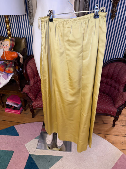 Iris Apfel's Vintage Butter Yellow Custom Silk Maxi Skirt