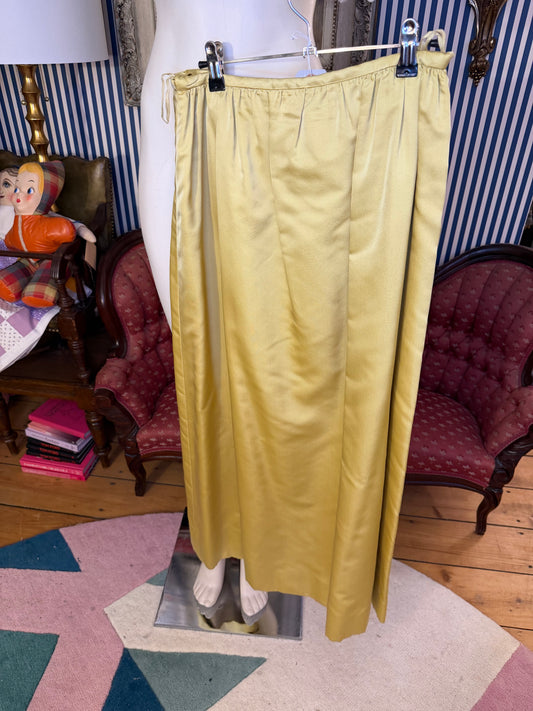 Iris Apfel's Vintage Butter Yellow Custom Silk Maxi Skirt