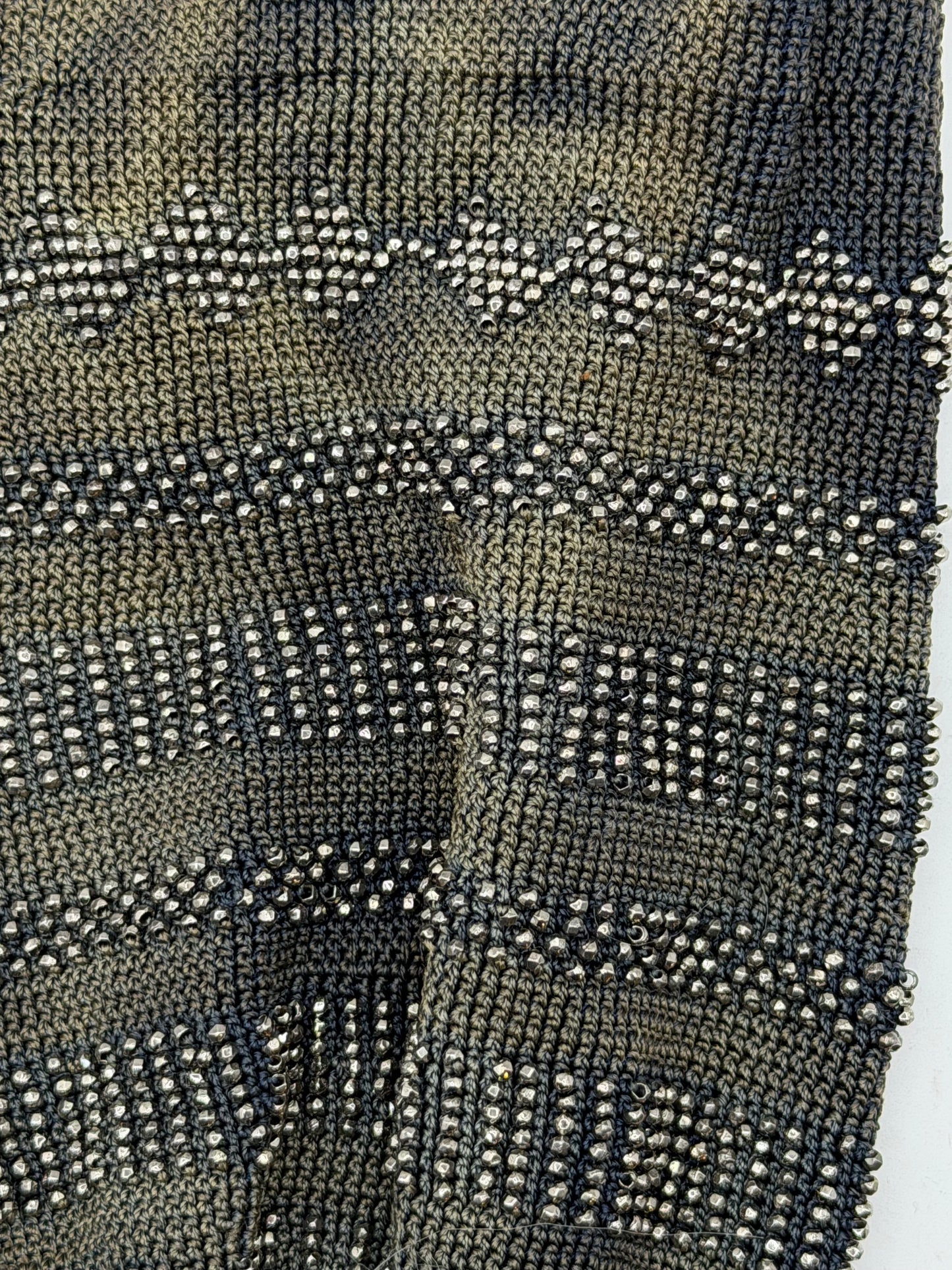 Antique French Cut Steel Beaded Reticule Bag, c. 1900–1920s