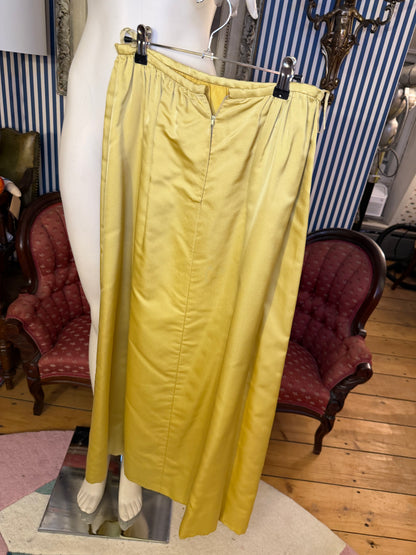 Iris Apfel's Vintage Butter Yellow Custom Silk Maxi Skirt