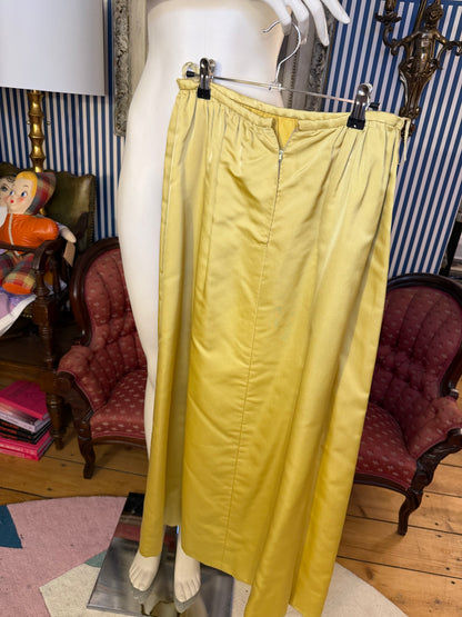 Iris Apfel's Vintage Butter Yellow Custom Silk Maxi Skirt