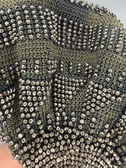 Antique French Cut Steel Beaded Reticule Bag, c. 1900–1920s