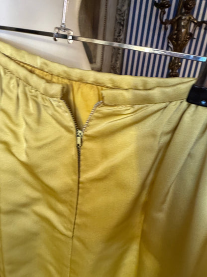 Iris Apfel's Vintage Butter Yellow Custom Silk Maxi Skirt