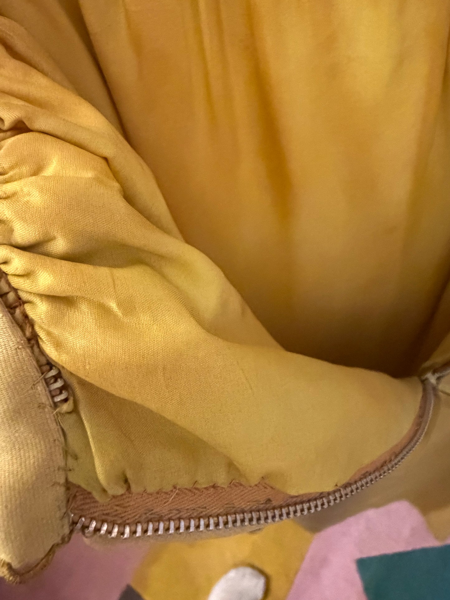 Iris Apfel's Vintage Butter Yellow Custom Silk Maxi Skirt