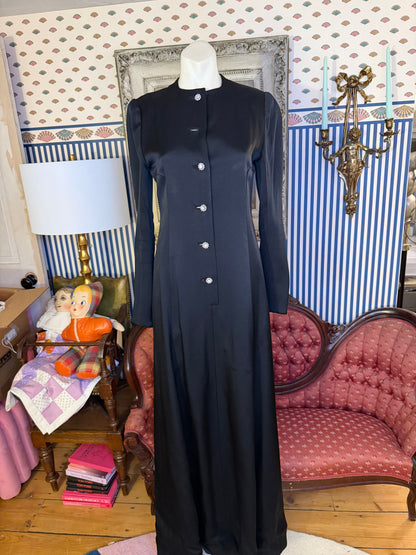 Iris Apfel's Vintage Nina Ricci Haute Couture Black Gown with Crystal Buttons