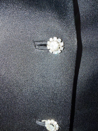 Iris Apfel's Vintage Nina Ricci Haute Couture Black Gown with Crystal Buttons