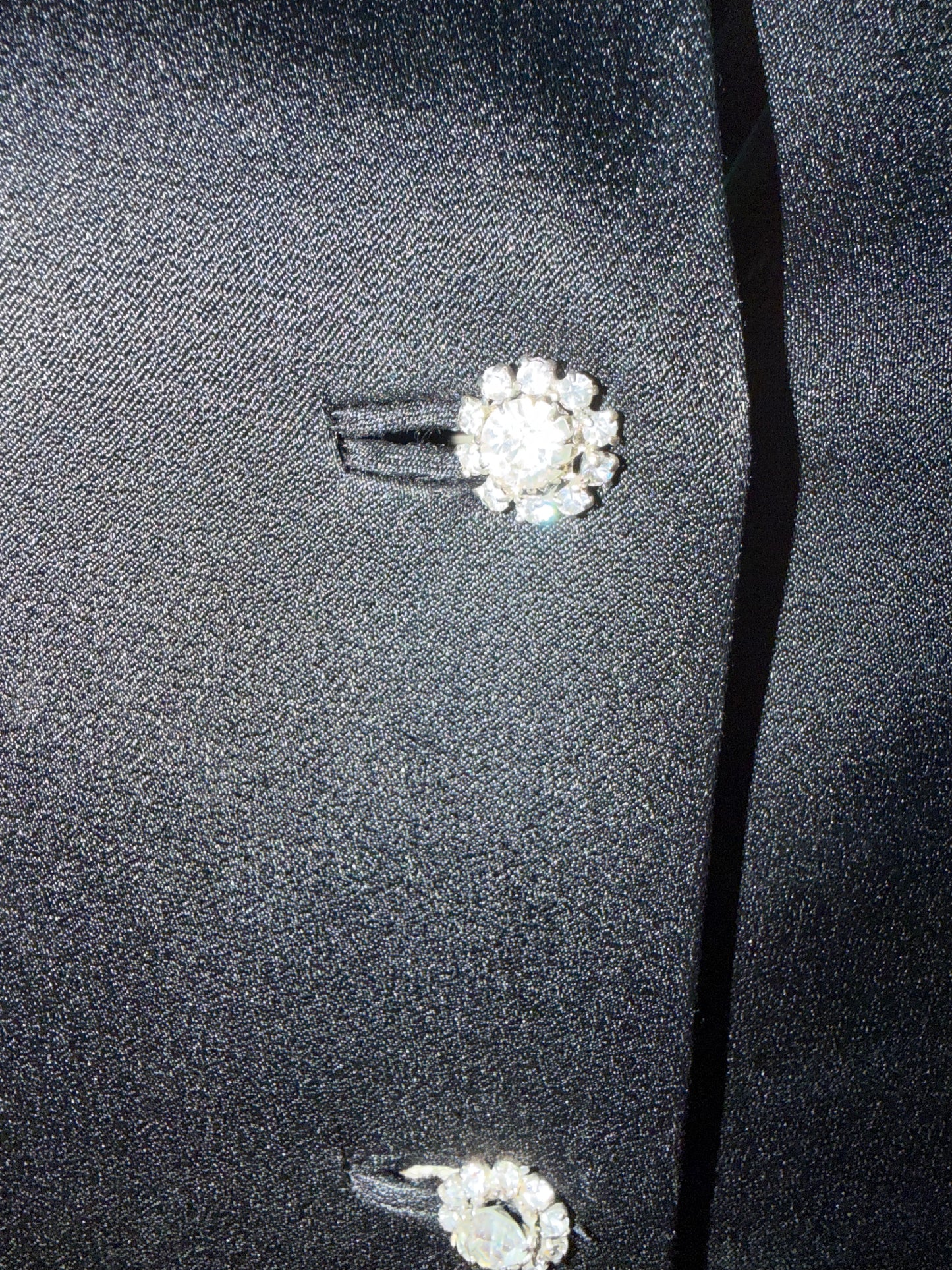 Iris Apfel's Vintage Nina Ricci Haute Couture Black Gown with Crystal Buttons