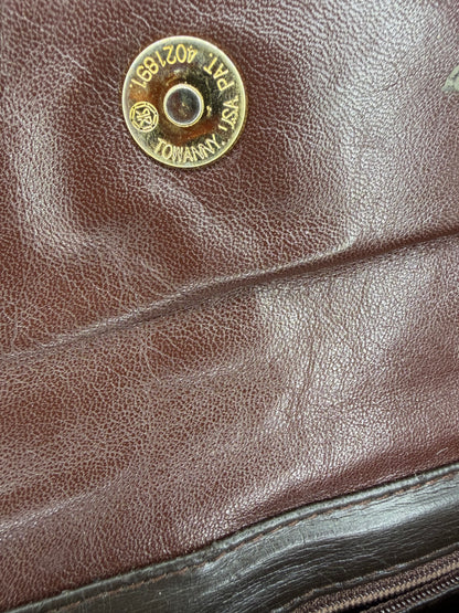 Vintage 1980s Clemente Chocolate Brown Snakeskin Bow Bag