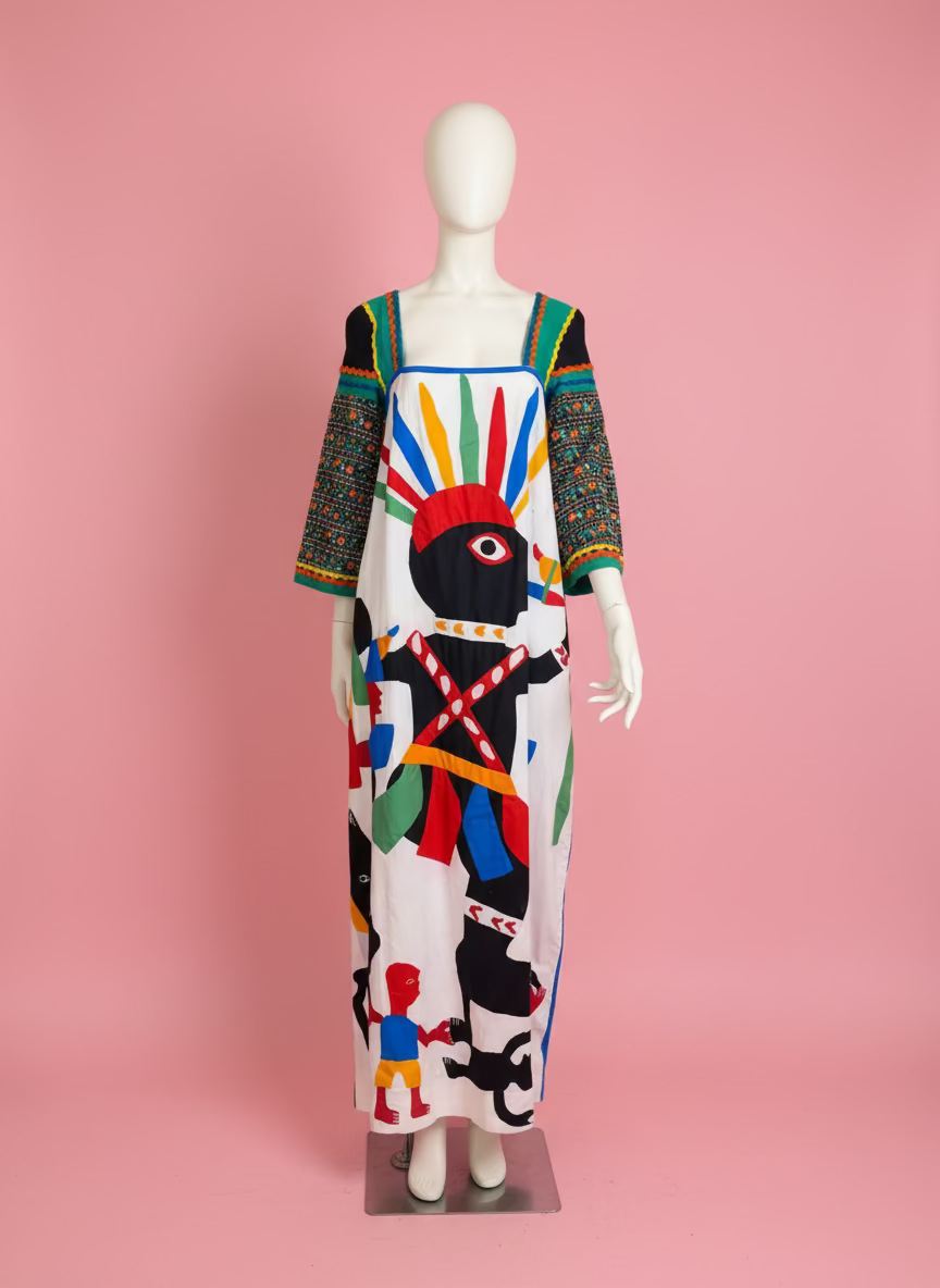 Iris Apfel's Documented Vintage One-of-a-Kind Patchwork Mexican Gown