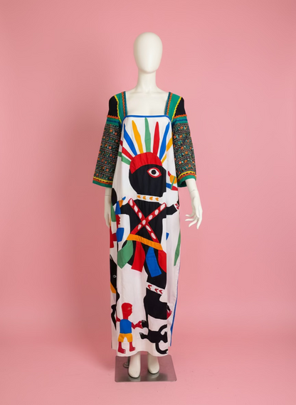 Iris Apfel's Documented Vintage One-of-a-Kind Patchwork Mexican Gown