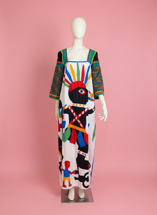Iris Apfel's Documented Vintage One-of-a-Kind Patchwork Mexican Gown