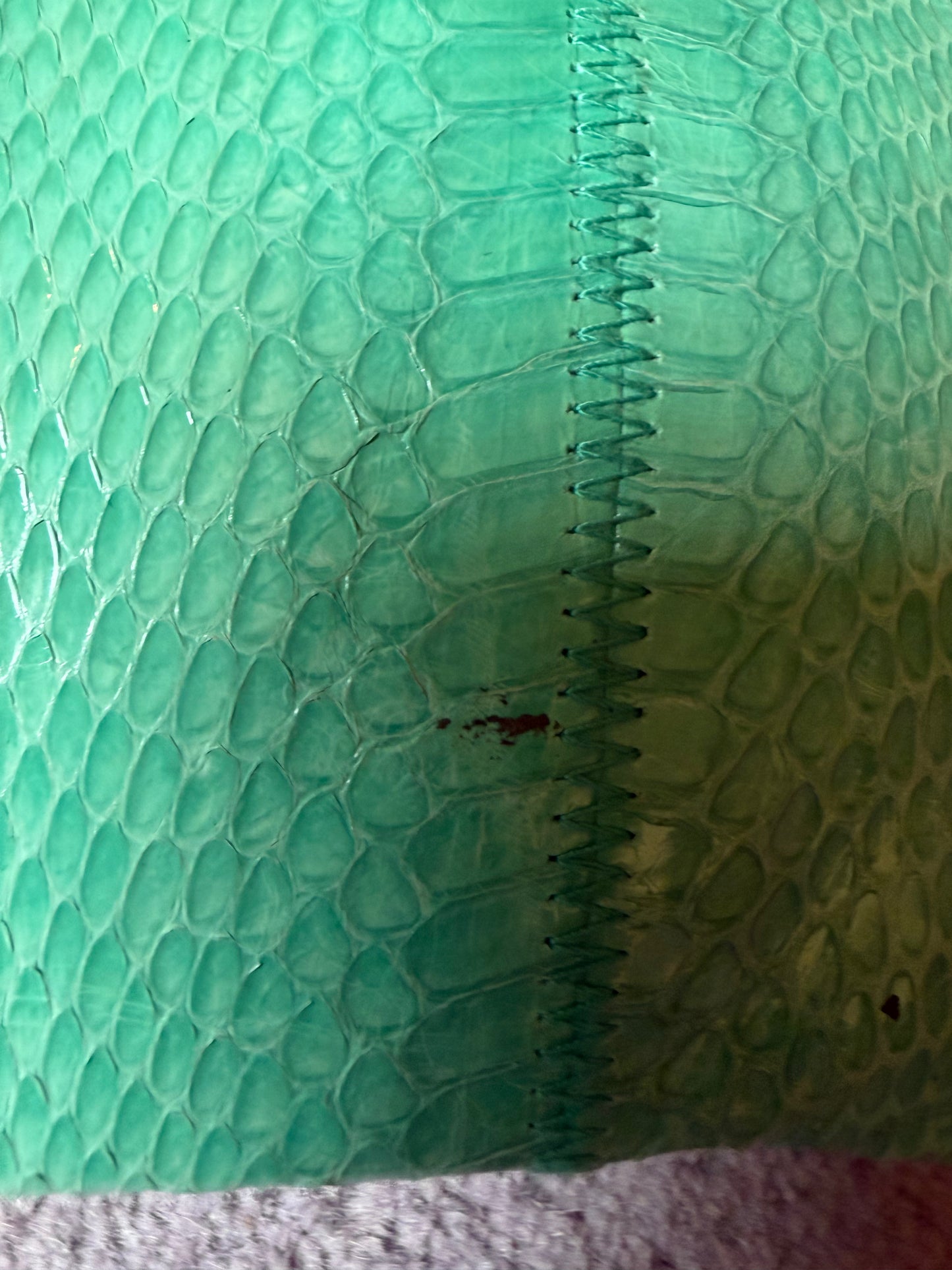 Vintage Clemente Seafoam Snakeskin 1980s Convertible Clutch