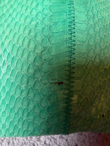 Vintage Clemente Seafoam Snakeskin 1980s Convertible Clutch