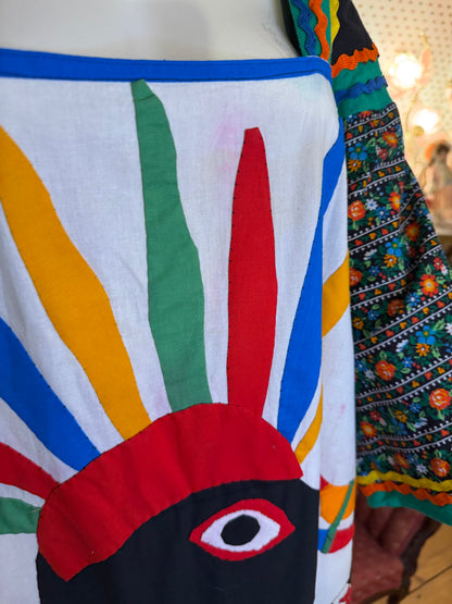 Iris Apfel's Documented Vintage One-of-a-Kind Patchwork Mexican Gown