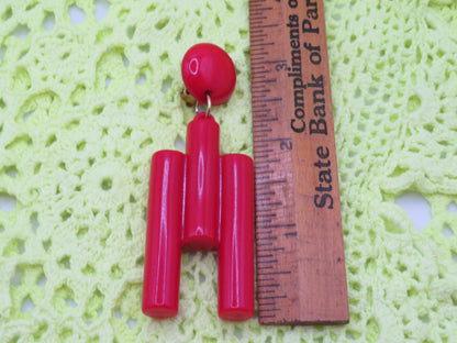 Vintage Huge Cubist Column Clip On Earrings