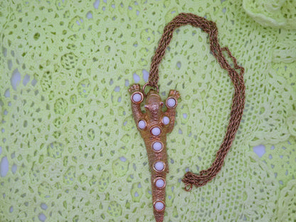 Vintage Panther Cabochon Statement Necklace