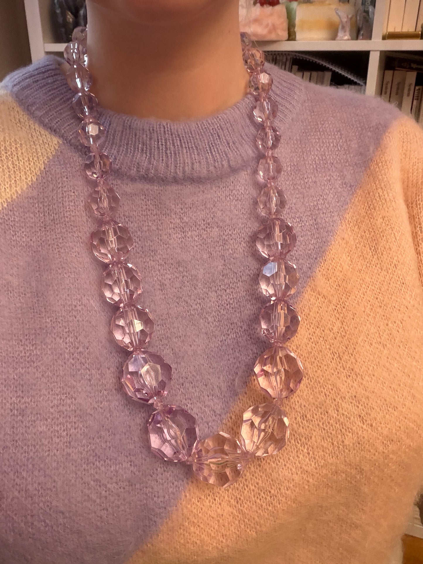 Iris Apfel's Vintage Chunky Lavender Ice Beaded Necklace