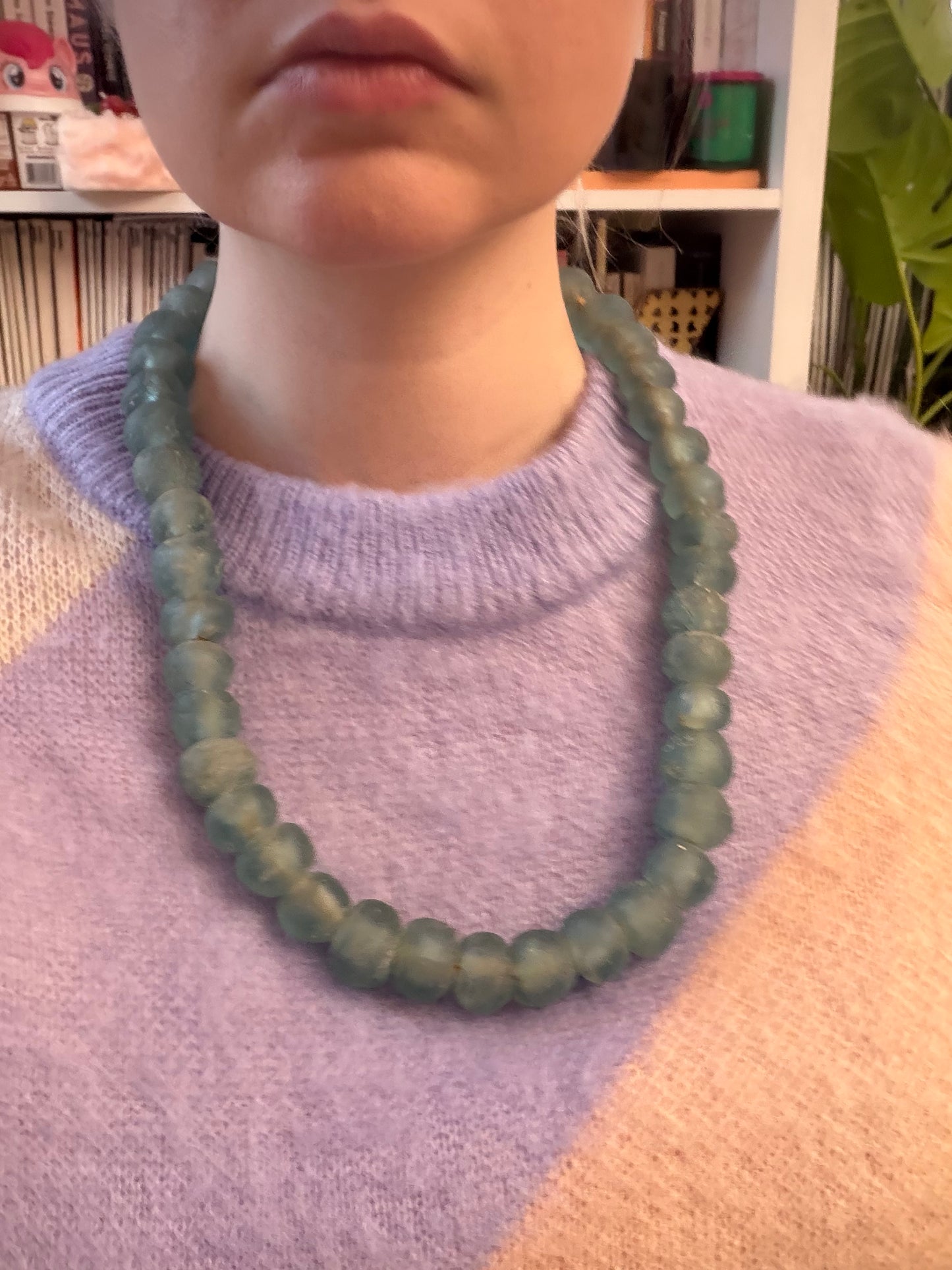 Iris Apfel's Vintage Chunky Seaform Green Glass Beaded Necklace