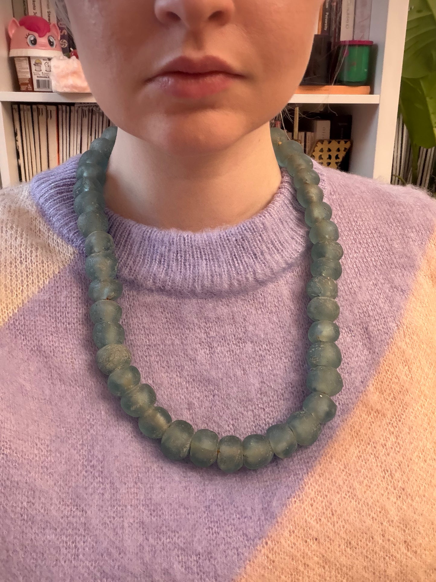 Iris Apfel's Vintage Chunky Seaform Green Glass Beaded Necklace
