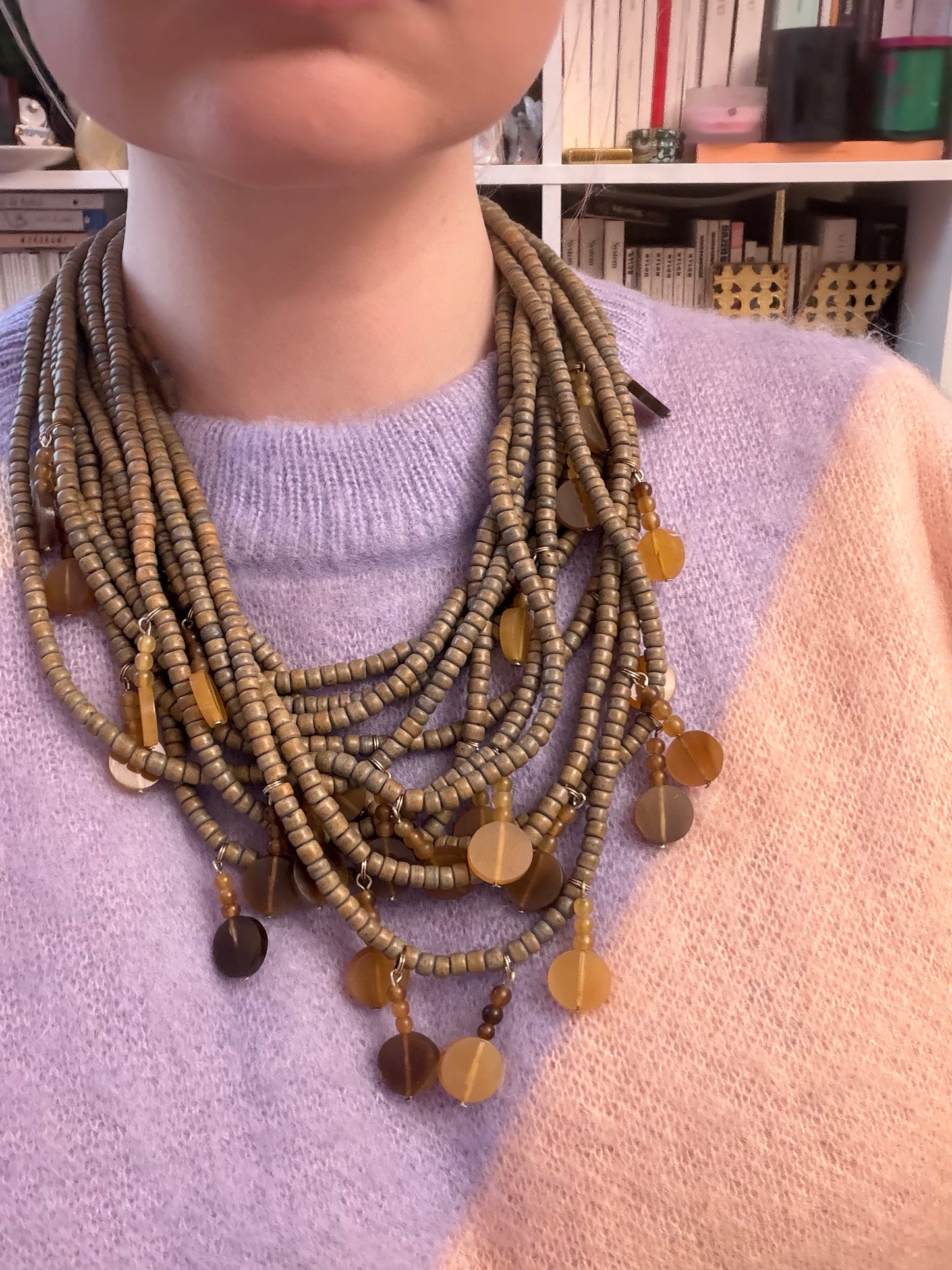 Iris Apfel's Vintage Monies Agate & Coconut Beaded Necklace