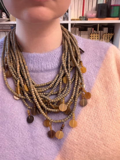 Iris Apfel's Vintage Monies Agate & Coconut Beaded Necklace