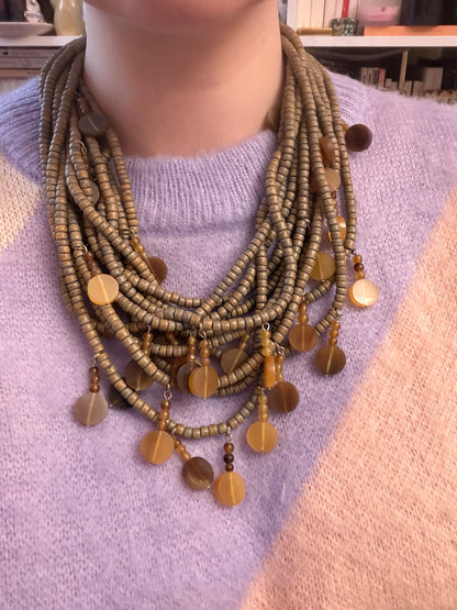 Iris Apfel's Vintage Monies Agate & Coconut Beaded Necklace