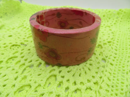 Iris Apfel's Vintage Pink Chunky Collage Flower Bangle