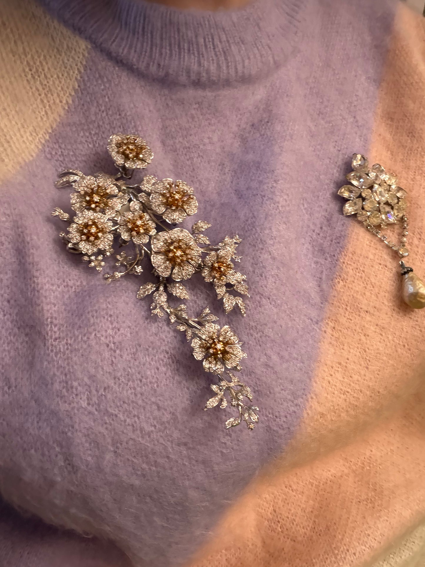 Iris Apfel's Vintage Monumental HUGE Sterling Silver Jarin Trembler Brooch