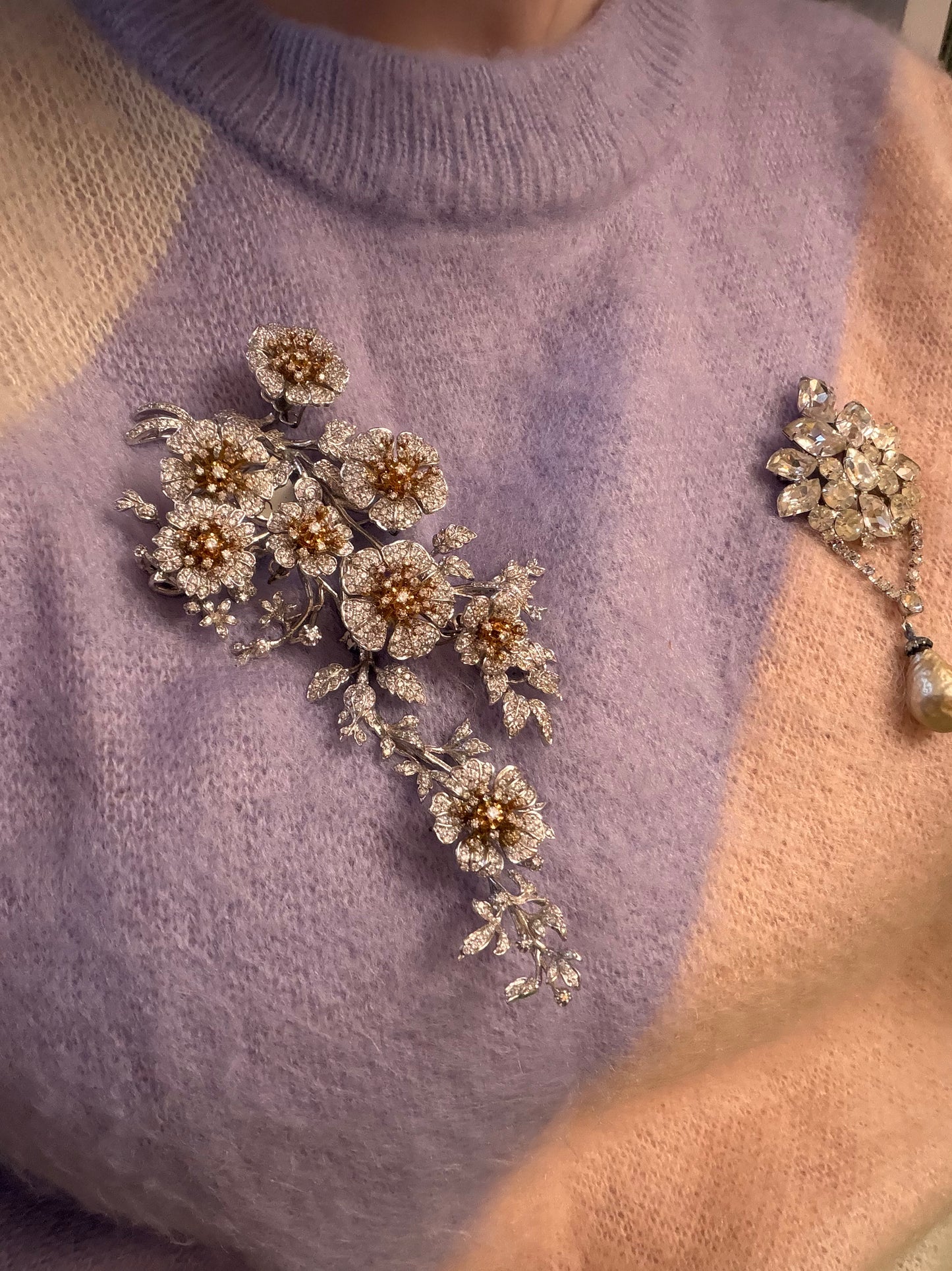 Iris Apfel's Vintage Monumental HUGE Sterling Silver Jarin Trembler Brooch