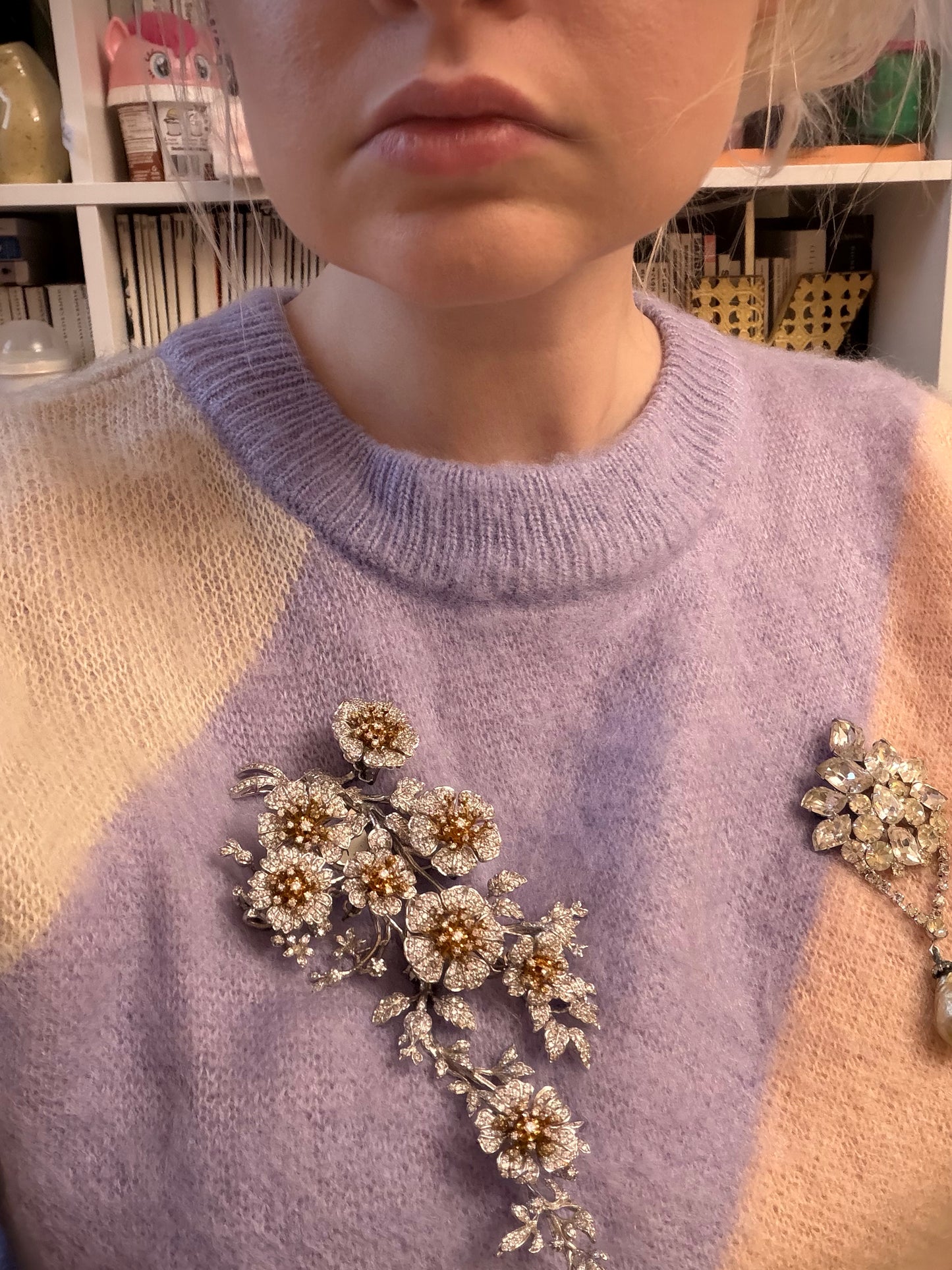 Iris Apfel's Vintage Monumental HUGE Sterling Silver Jarin Trembler Brooch