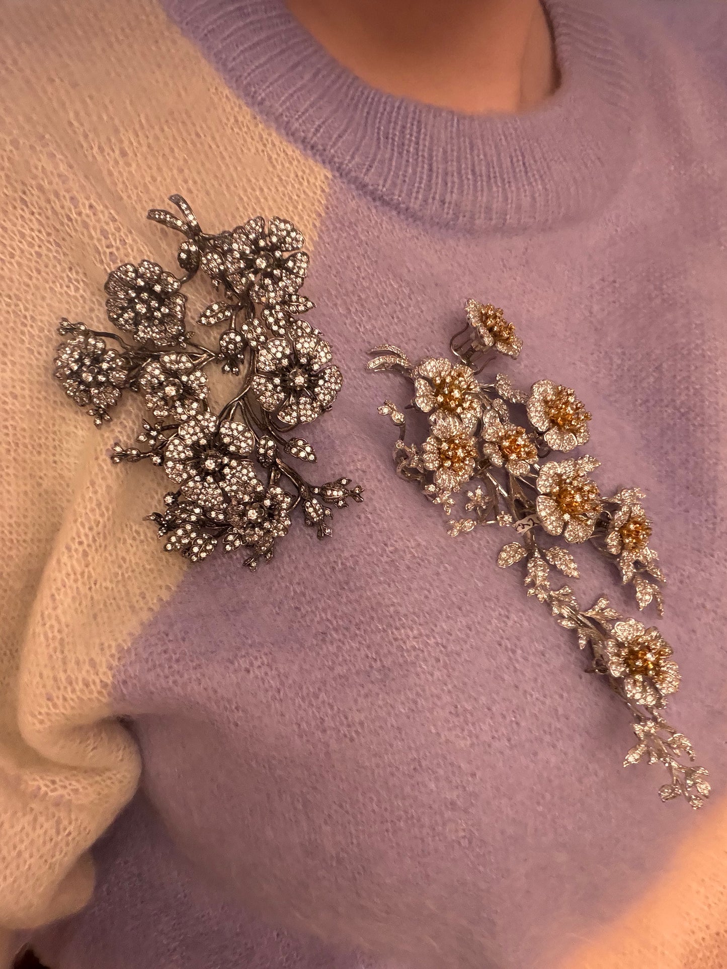 Iris Apfel's Vintage Monumental Jarin Victorian Inspired Trembler Brooch