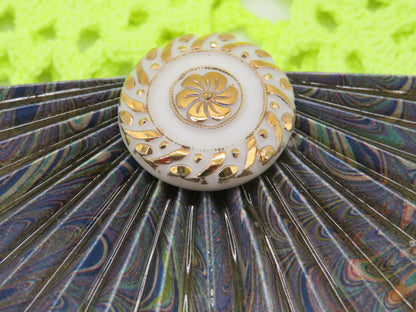 Vintage Huge Metallic Retro Fan Brooch