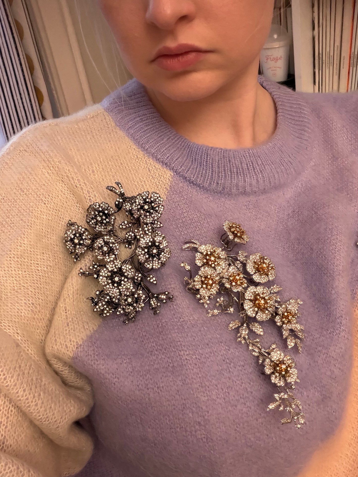 Iris Apfel's Vintage Monumental Jarin Victorian Inspired Trembler Brooch