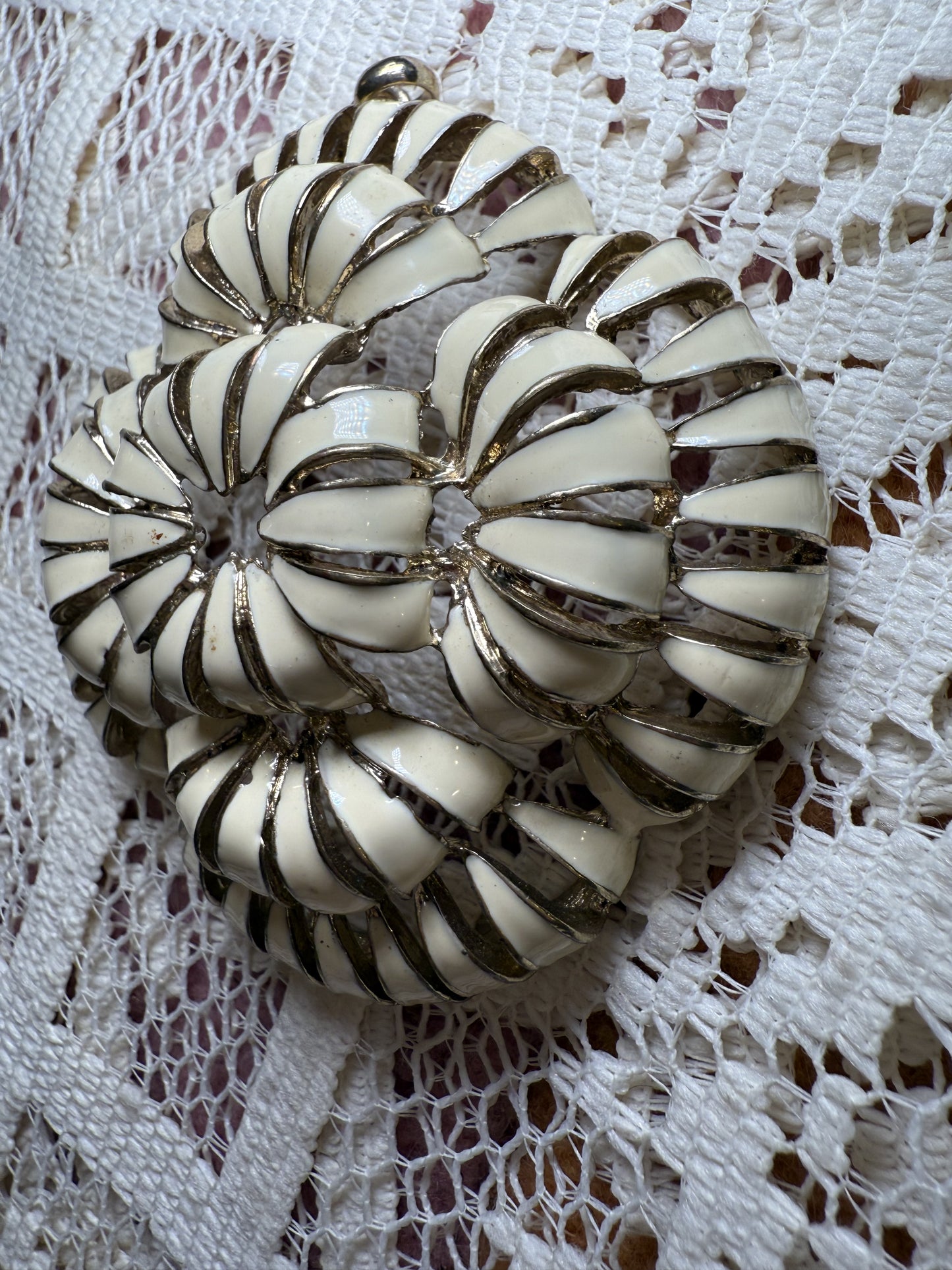 Rare Vintage Midcentury Flower Medallion Pendant