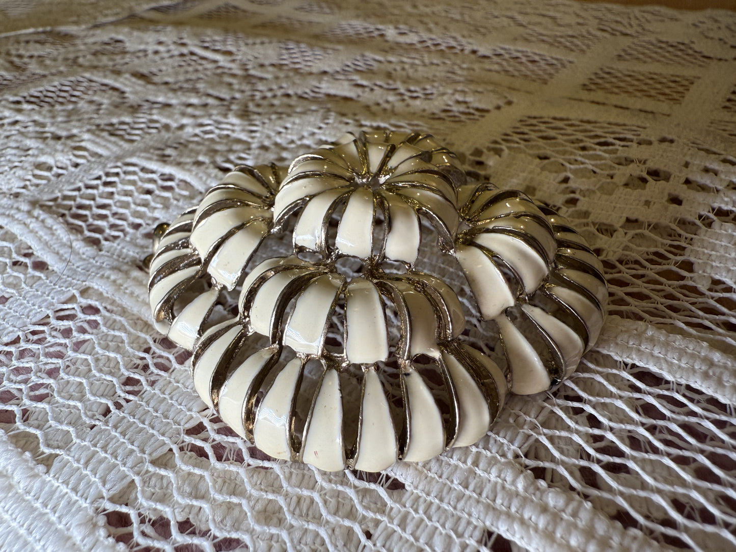 Rare Vintage Midcentury Flower Medallion Pendant