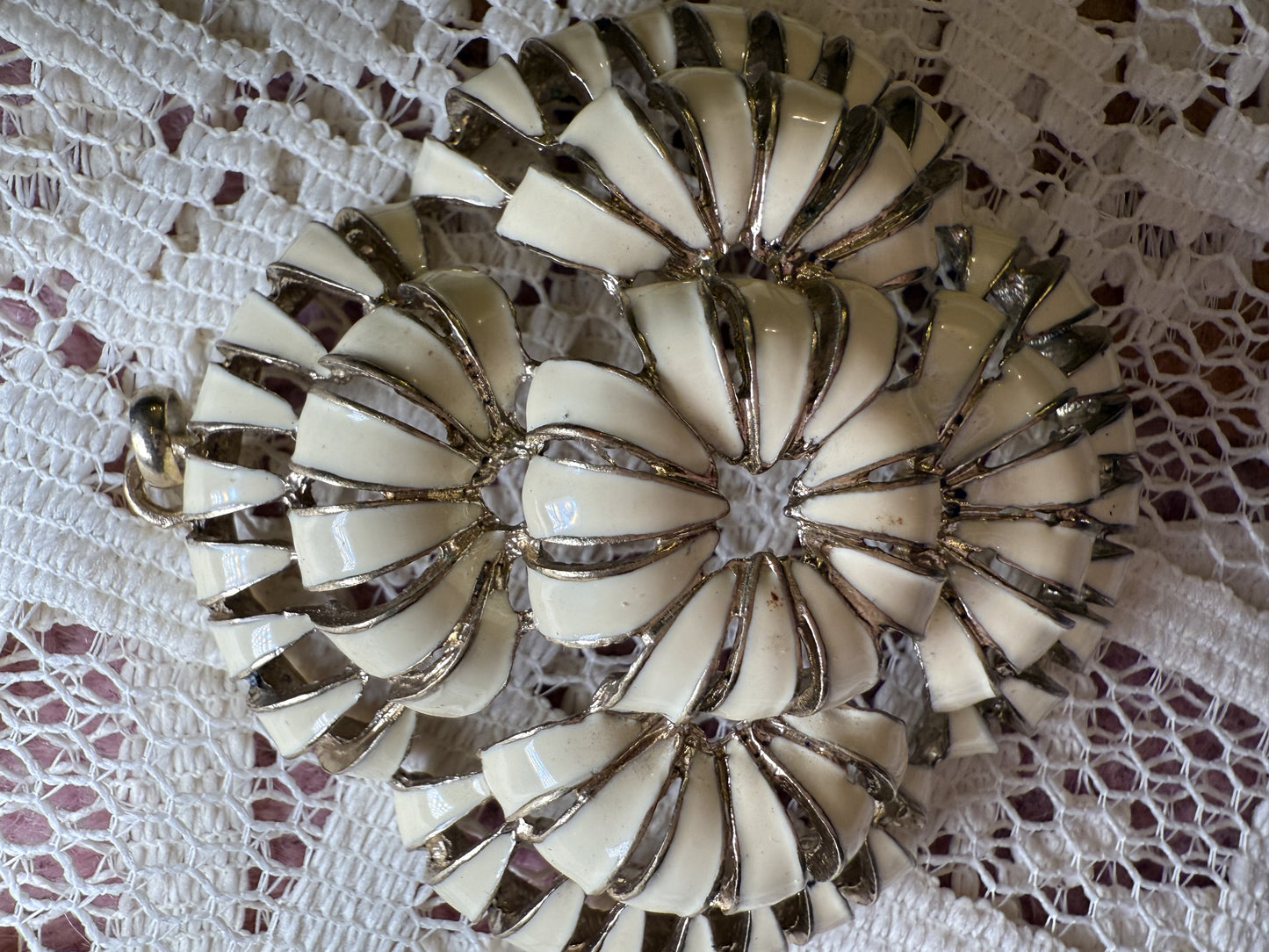 Rare Vintage Midcentury Flower Medallion Pendant