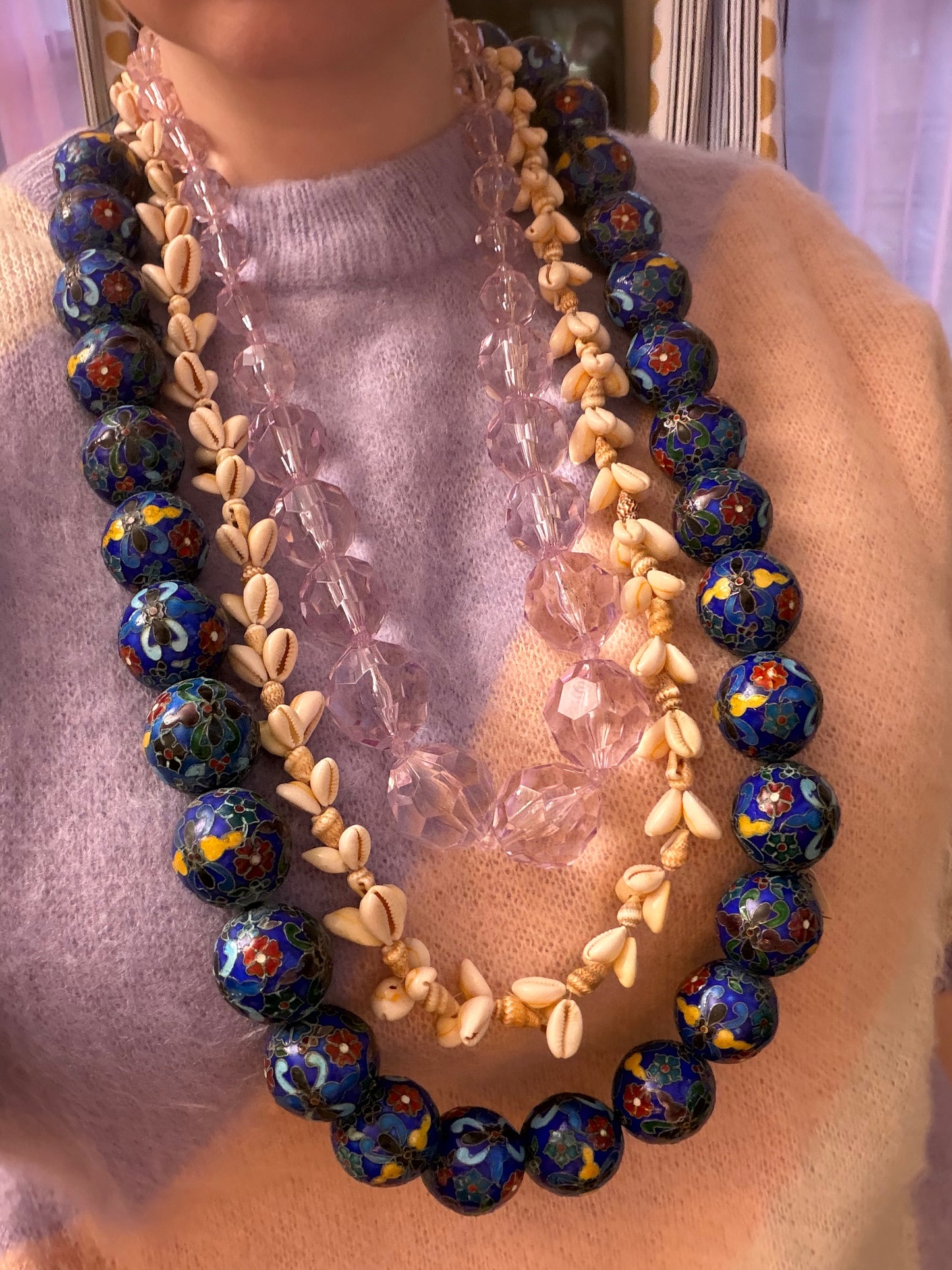 Iris Apfel's Vintage Oversized Cobalt Blue Cloisonné Necklace