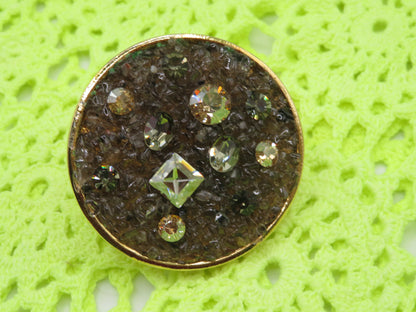 Vintage Huge Chunky Chocolate Cocktail Sparkle Ring