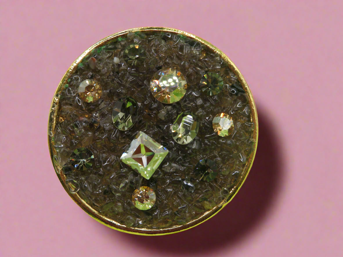 Vintage Huge Chunky Chocolate Cocktail Sparkle Ring