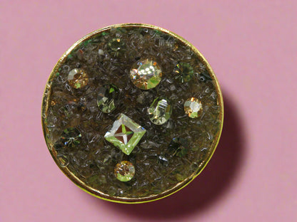 Vintage Huge Chunky Chocolate Cocktail Sparkle Ring