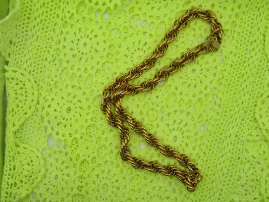 Vintage Erwin Pearl Chunky Twisted Gold Necklace