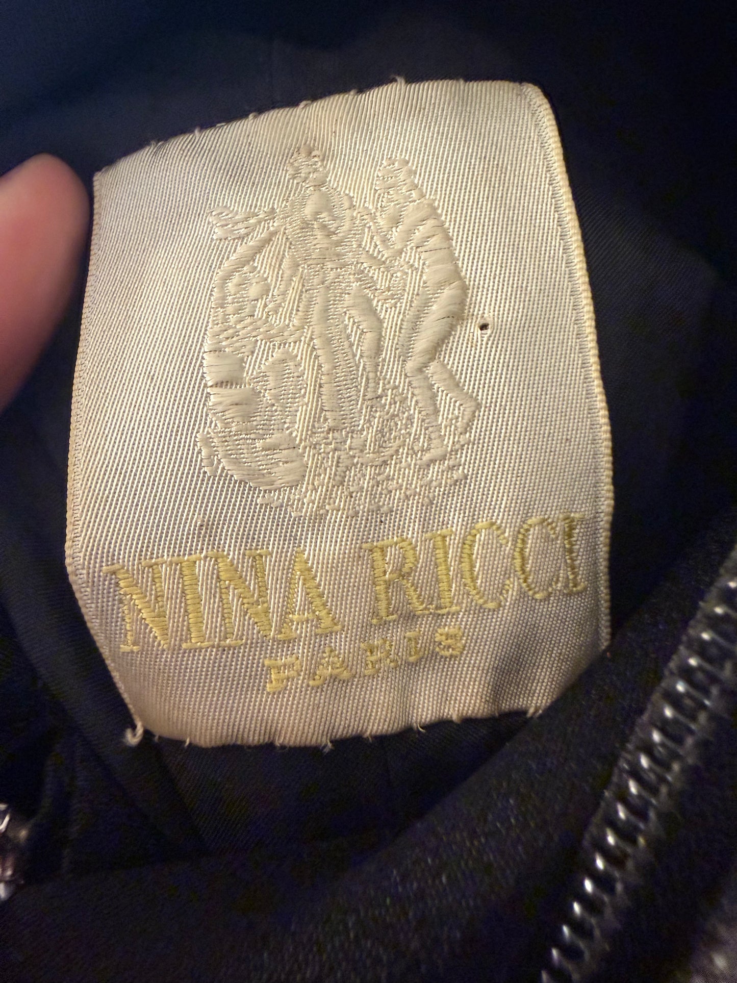 Iris Apfel's Vintage Nina Ricci Haute Couture Black Gown with Crystal Buttons