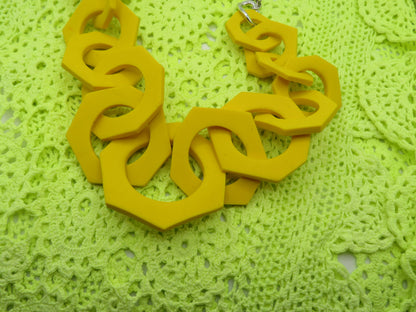Iris Apfel's Yellow Geometric Statement Necklace